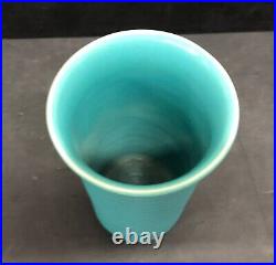 Bauer Pottery Ring Vase Speckled Turquoise Glaze Turquoise Size 12"
