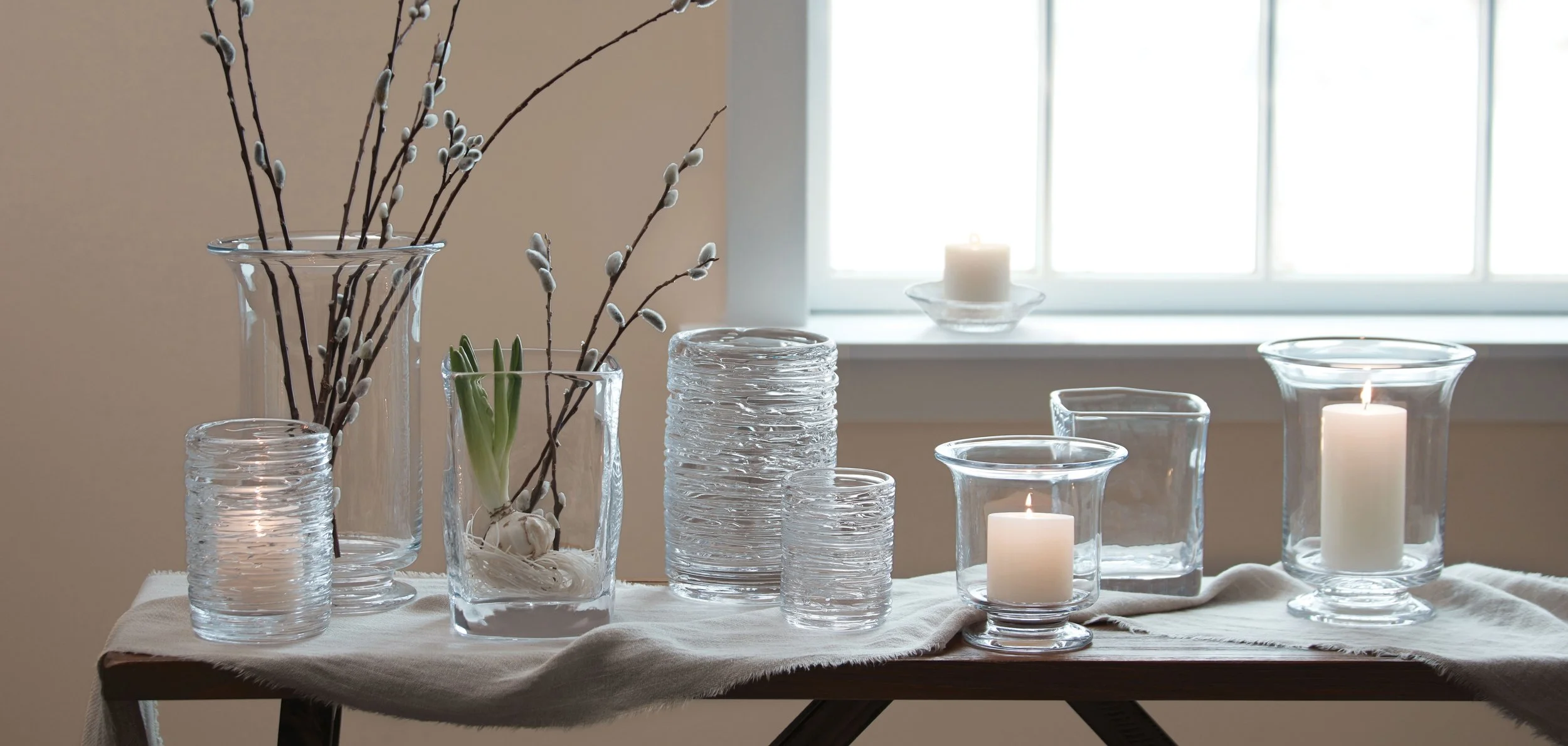 Simon Pearce Glass Candleholder Ascutney Taper Clear Single